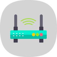 Wifi Router Flat Curve Icon vector