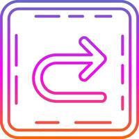 U turn Line Gradient Icon vector