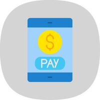 Mobile Payment Flat Curve Icon vector