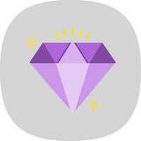 diamante plano curva icono vector