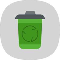 Recycle Bin Flat Curve Icon vector