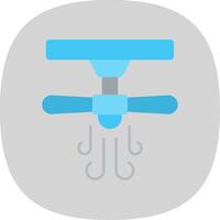 Ceiling Fan Flat Curve Icon vector