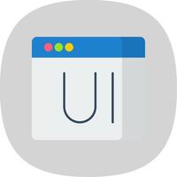 ui plano curva icono vector