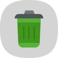 Dustbin Flat Curve Icon vector