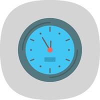 Wall Clock Flat Curve Icon vector