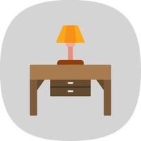 Console Table Flat Curve Icon vector
