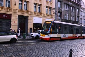 Trams found in different areas of the centre of Prague photo