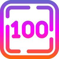 One Hundred Line Gradient Icon vector