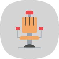 Barber Chair Flat Curve Icon vector