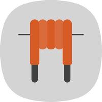 Inductor Flat Curve Icon vector