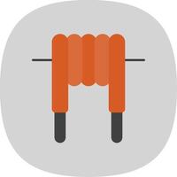 Inductor Flat Curve Icon vector