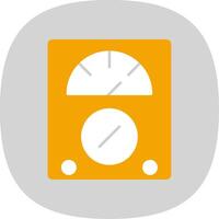Voltmeter Flat Curve Icon vector