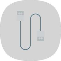 Cable Flat Curve Icon vector