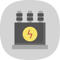 Power Transformer Flat Curve Icon vector