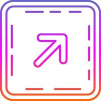 Up right arrow Line Gradient Icon vector