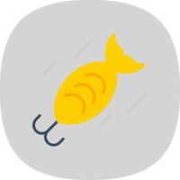 Bait Flat Curve Icon vector