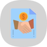 Handshake Flat Curve Icon vector