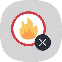 No Fire Flat Curve Icon vector