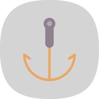 Grappling Hook Flat Curve Icon vector