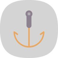 Grappling Hook Flat Curve Icon vector