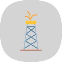 Oil Tower Flat Curve Icon vector