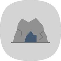 Cave Flat Curve Icon vector