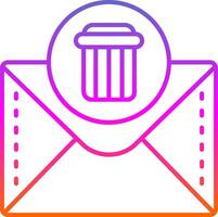 Dustbin Line Gradient Icon vector