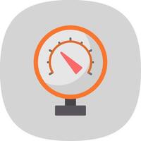 Pressure Meter Flat Curve Icon vector