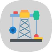 Oil Mining Flat Curve Icon vector