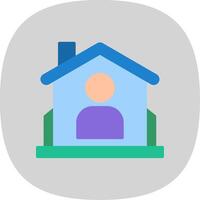 Residential User Flat Curve Icon vector