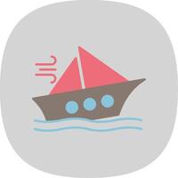Shipwreck Flat Curve Icon vector