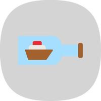 Ship In A Bottle Flat Curve Icon vector