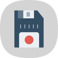 Floppy Disk Flat Curve Icon vector