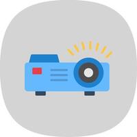 Projector Flat Curve Icon vector