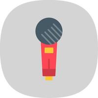 Mic Flat Curve Icon vector