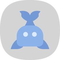 Whale Flat Curve Icon vector