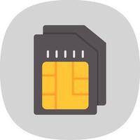 Sim Flat Curve Icon vector