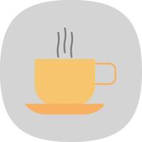 Hot Coffee Flat Curve Icon vector