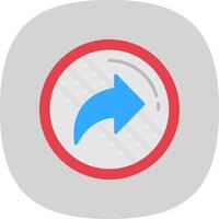 Forward Flat Curve Icon vector