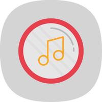 Music Note Flat Curve Icon vector