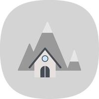 Mountain House Flat Curve Icon vector