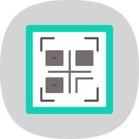 qr código plano curva icono vector