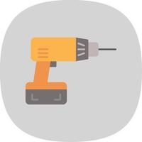 Drill Flat Curve Icon vector