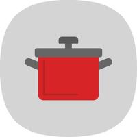 Cooking Pot Flat Curve Icon vector