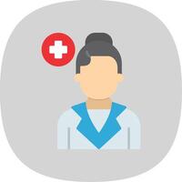 Nurse Flat Curve Icon vector