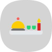 Dinner Flat Curve Icon vector