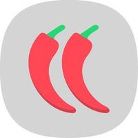 Chilli Flat Curve Icon vector