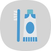 Toothpaste Flat Curve Icon vector