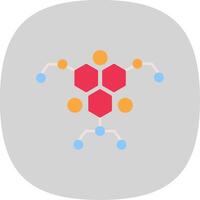 Molecule Flat Curve Icon vector