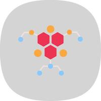 Molecule Flat Curve Icon vector